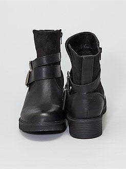 Botas motard com fivelas - Kiabi