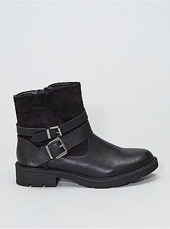 Botas motard com fivelas - Kiabi