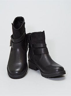 Botas motard com fivelas - Kiabi