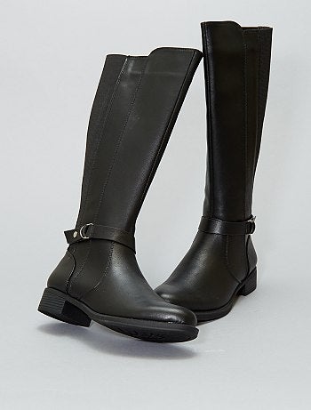 Botas rasas em pele sintética - Kiabi