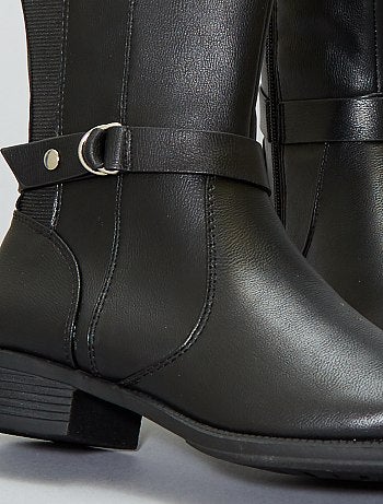 Botas rasas em pele sintética - Kiabi