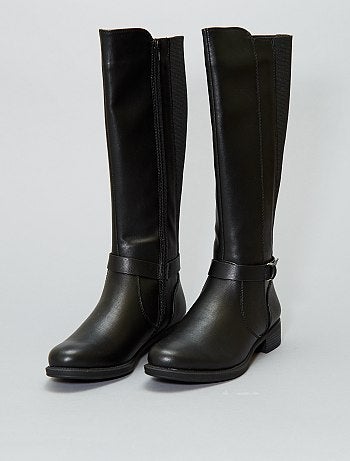 Botas rasas em pele sintética - Kiabi