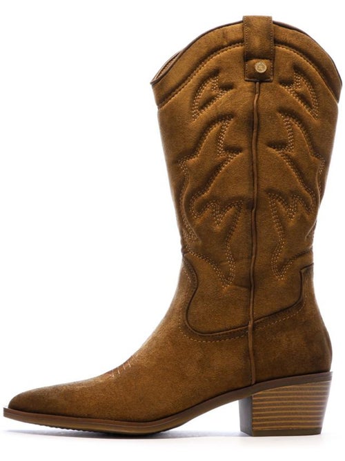 Botas Santiags Camel de Cano Alto para Mulher Xti 144308 - Kiabi Botas Santiags Camel de Cano Alto para Mulher Xti 144308 - Kiabi