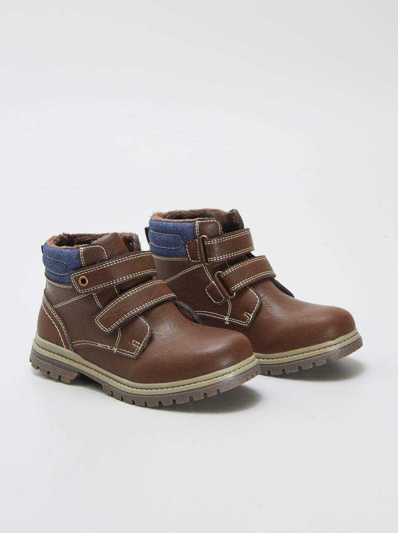 Botas serrilhadas e forradas CASTANHO - Kiabi