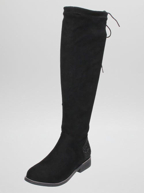Botas subidas em camurça sintética - Kiabi
