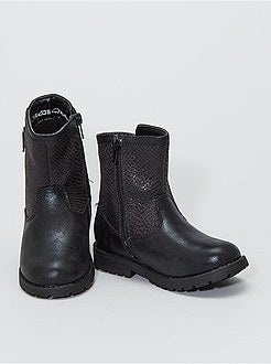 Botas texturadas com efeito 'pele de cobra' - Kiabi