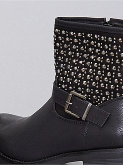 Botas tipo motard com ouropel - Kiabi