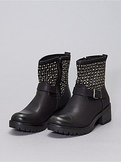 Botas tipo motard com ouropel - Kiabi