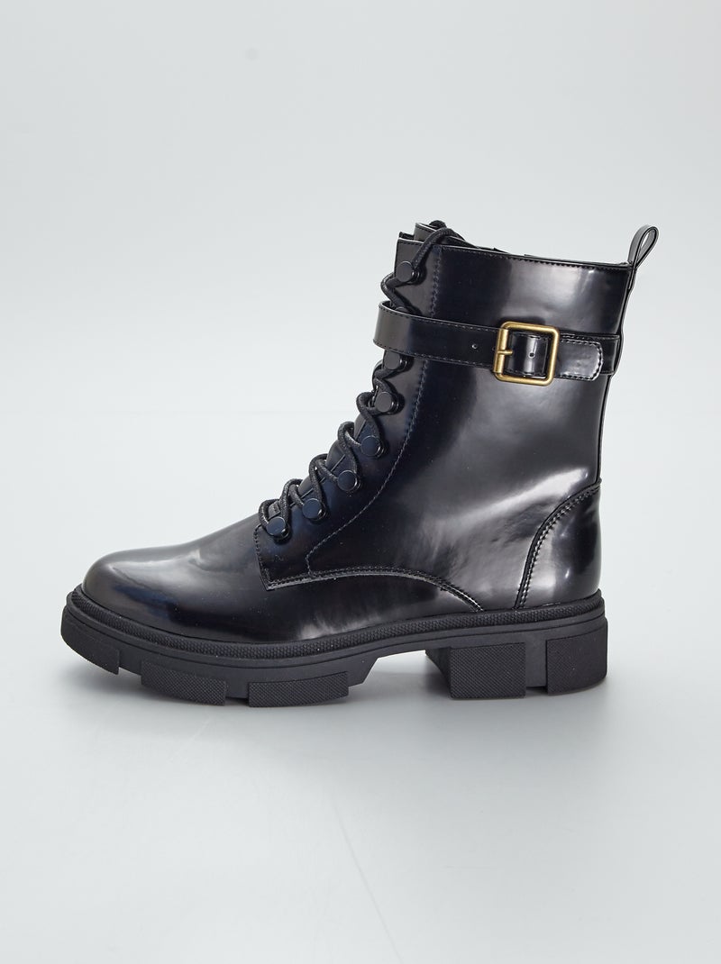 Botas tipo rangers Preto - Kiabi