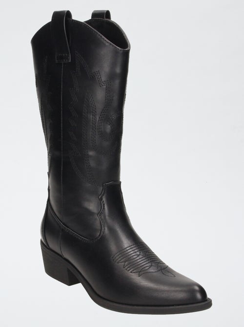 Botas tipo western em imitação de pele - Kiabi Botas tipo western em imitação de pele - Kiabi