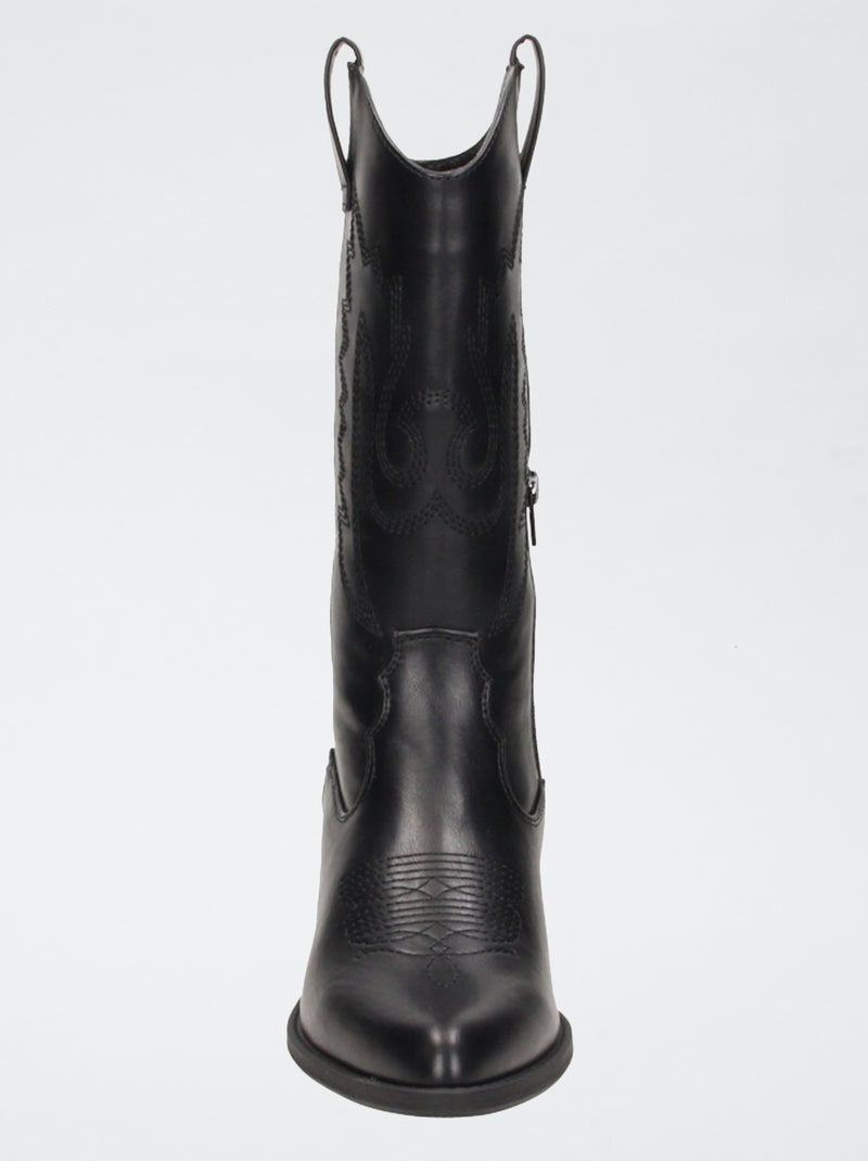 Botas tipo western em imitação de pele Preto - Kiabi