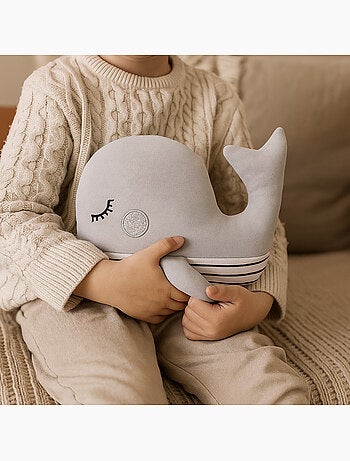 Botija térmica de peluche 2 em 1 em forma de baleia