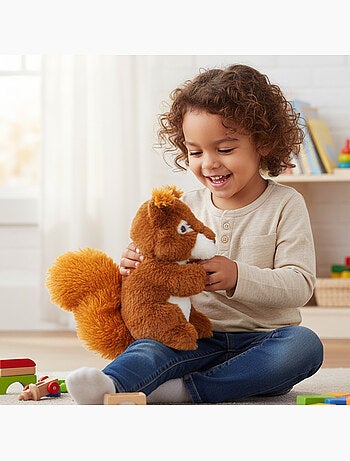 Botija térmica de peluche 2 em 1 em forma de esquilo