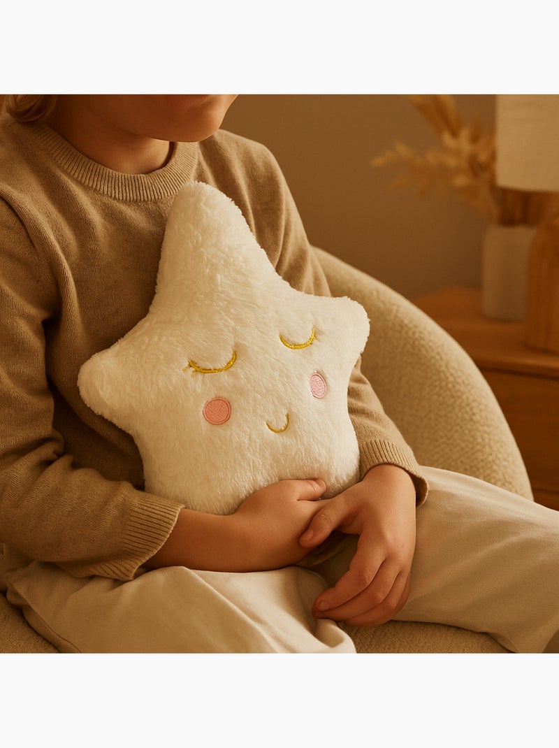 Botija térmica de peluche 2 em 1 em forma de estrela Branco - Kiabi