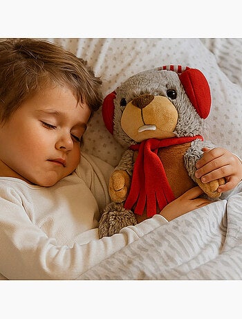 Botija térmica de peluche 2 em 1 em forma de marmota