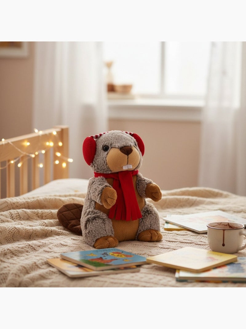 Botija térmica de peluche 2 em 1 em forma de marmota Castanho - Kiabi