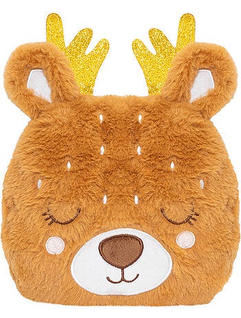 Botija térmica de peluche 2 em 1 em forma de rena