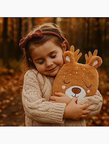 Botija térmica de peluche 2 em 1 em forma de rena