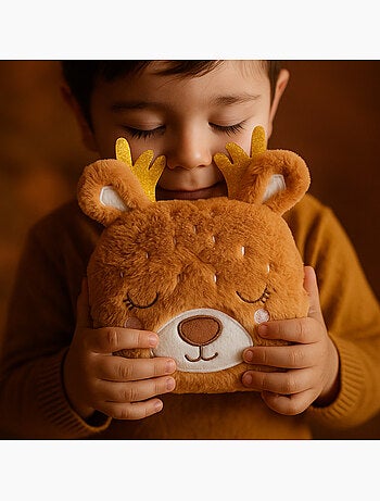 Botija térmica de peluche 2 em 1 em forma de rena