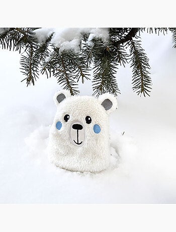 Botija térmica de peluche 2 em 1 em forma de urso polar