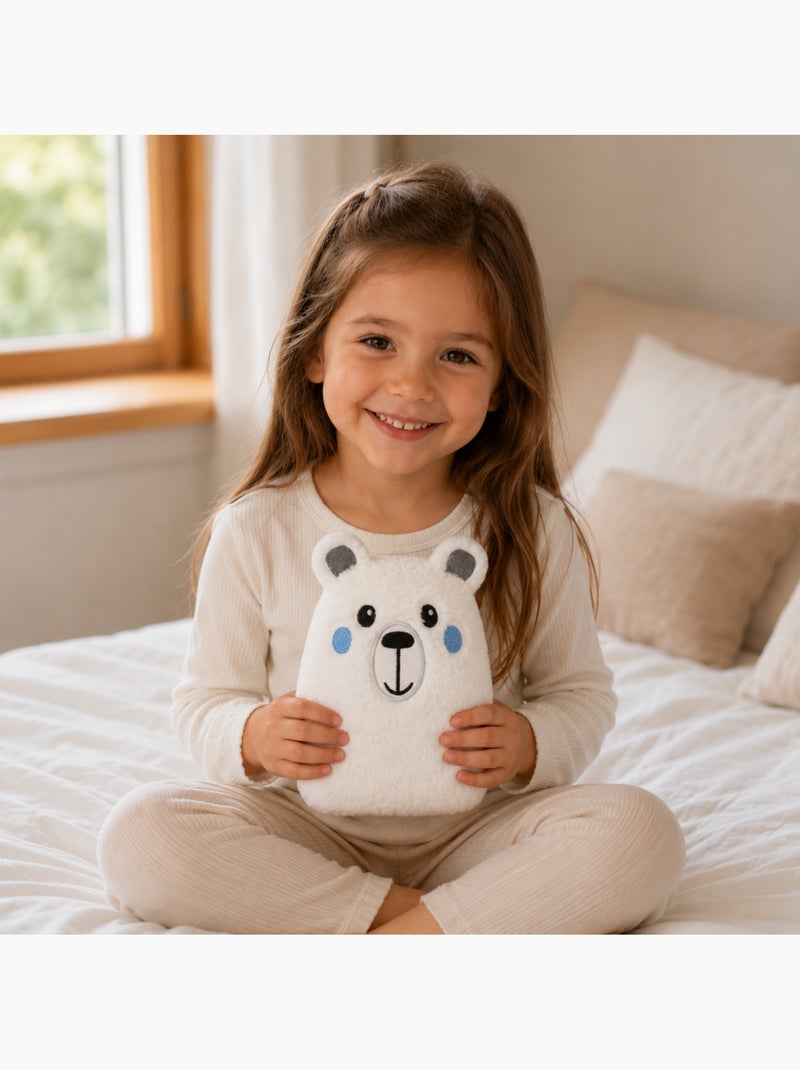 Botija térmica de peluche 2 em 1 em forma de urso polar Branco - Kiabi
