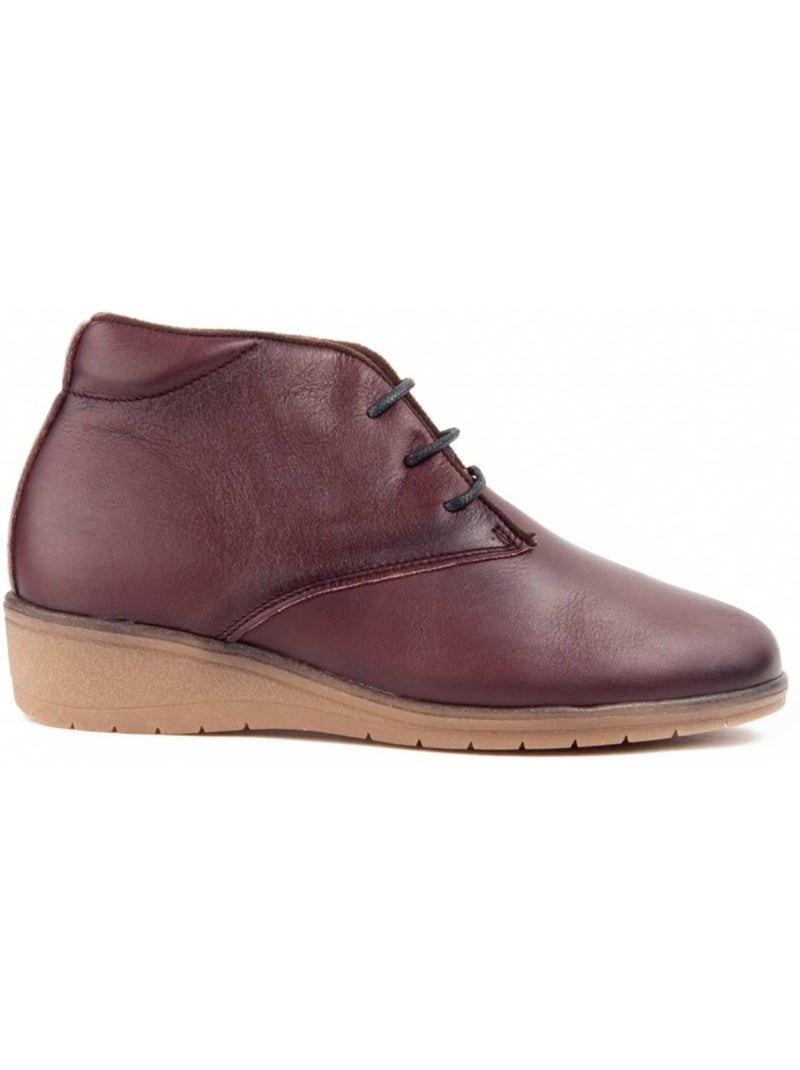 Botim com cunha couro natural purapiel Vermelho - Kiabi