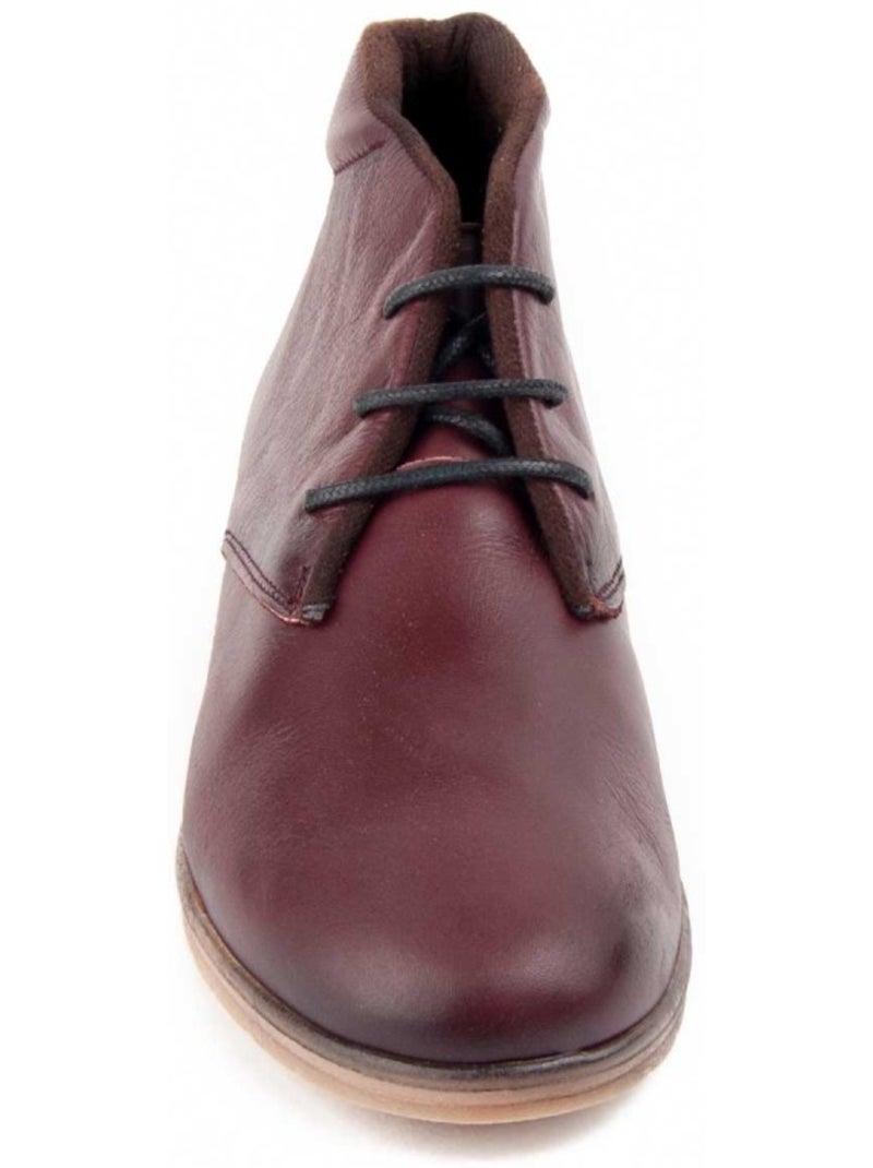 Botim com cunha couro natural purapiel Vermelho - Kiabi