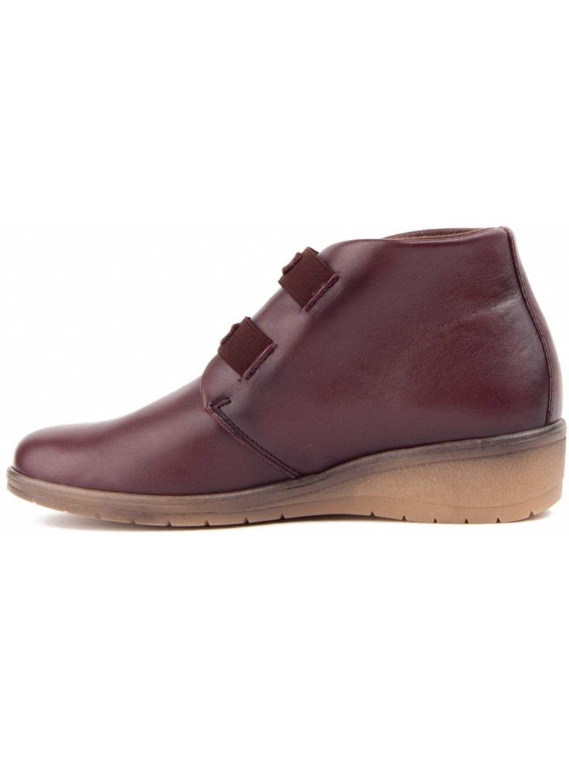 Botim com cunha couro natural purapiel Vermelho - Kiabi