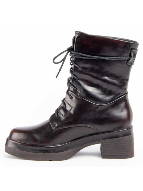 Botim Com Salto Material Sintético E Têxtil Montevita - Kiabi Botim Com Salto Material Sintético E Têxtil Montevita - Kiabi
