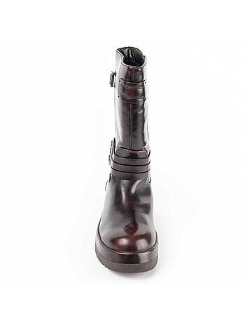 Botim Com Salto Material Sintético E Têxtil Montevita