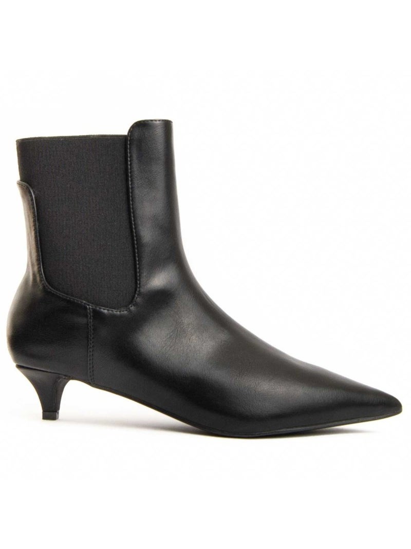 Botim Com Salto Material Sintético E Têxtil Montevita Preto - Kiabi