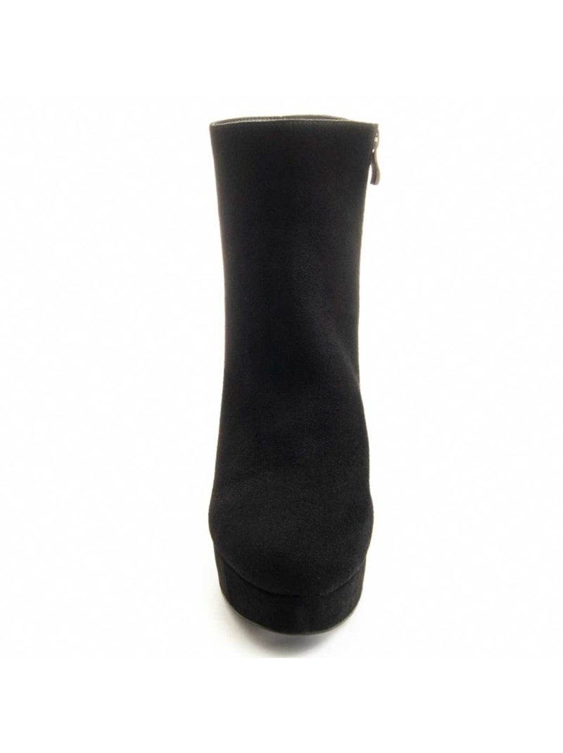 Botim Com Salto Material Sintético E Têxtil Montevita Preto - Kiabi