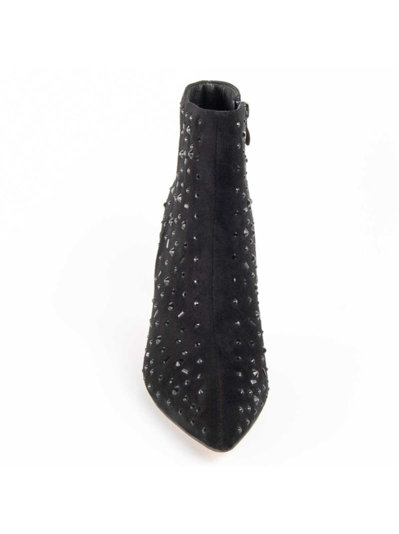 Botim Com Salto Material Sintético E Têxtil Montevita Preto - Kiabi