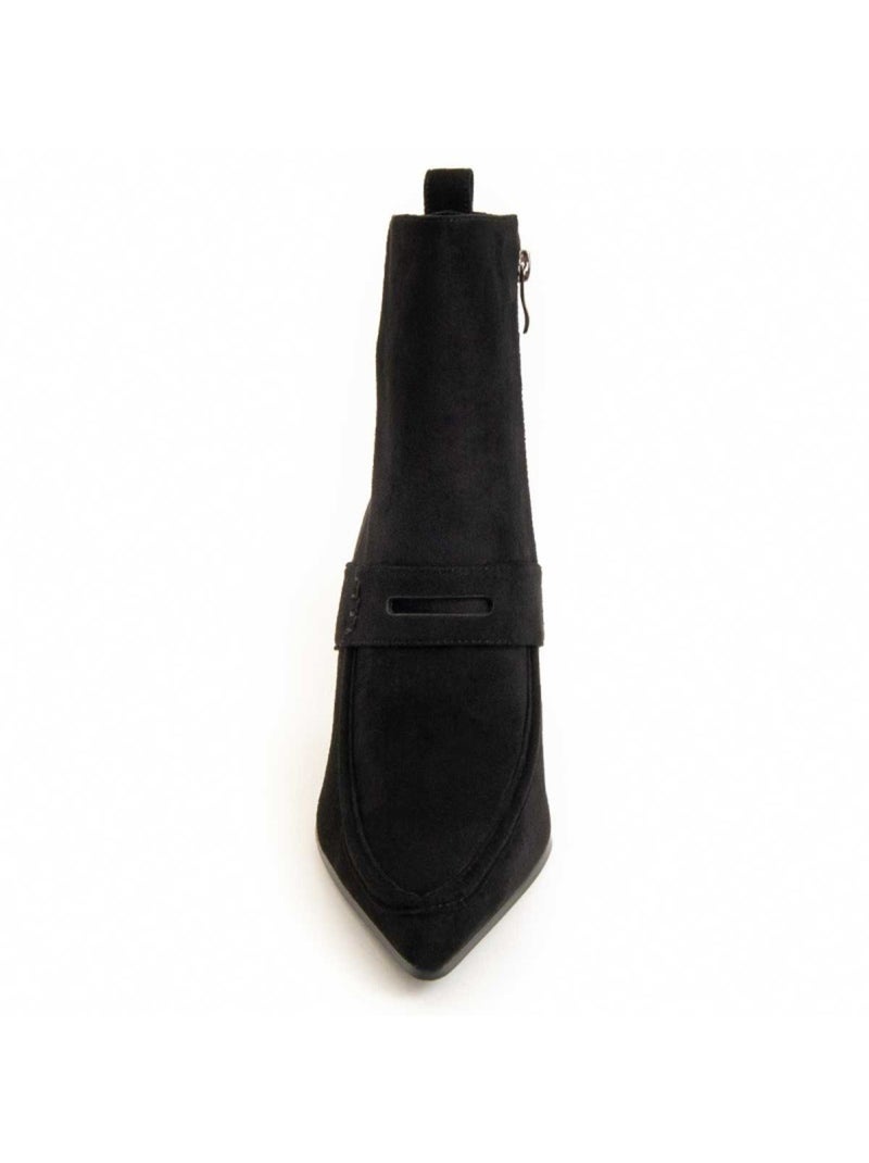 Botim Com Salto Material Sintético E Têxtil Montevita Preto - Kiabi