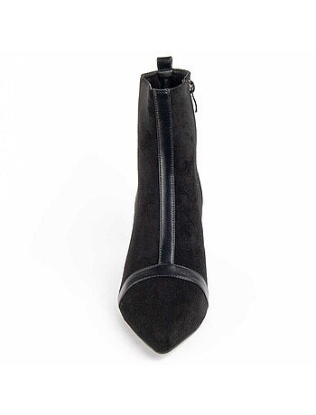 Botim Com Salto Material Sintético E Têxtil Montevita