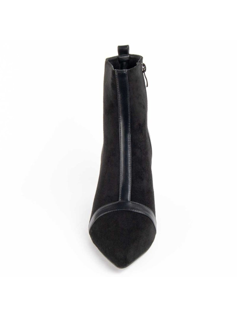 Botim Com Salto Material Sintético E Têxtil Montevita Preto - Kiabi