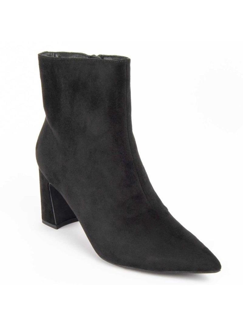 Botim Com Salto Material Sintético E Têxtil Montevita Preto - Kiabi