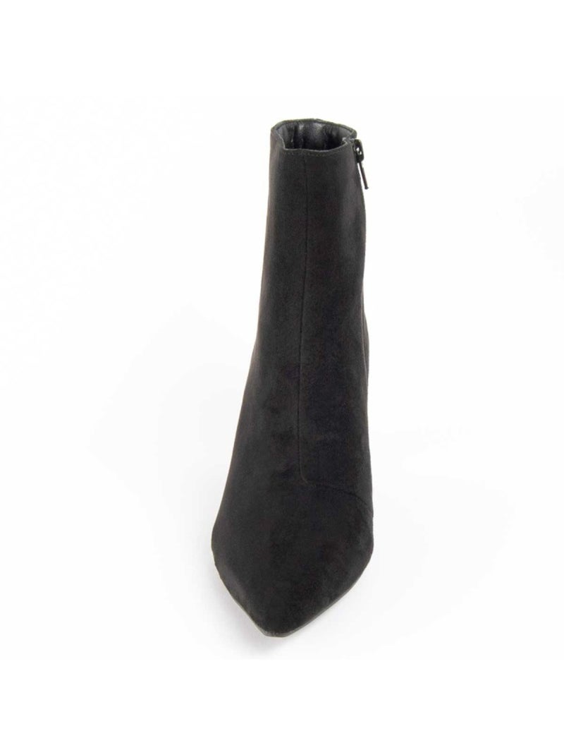 Botim Com Salto Material Sintético E Têxtil Montevita Preto - Kiabi