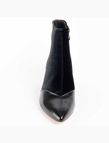 Botim Com Salto Material Sintético E Têxtil Montevita