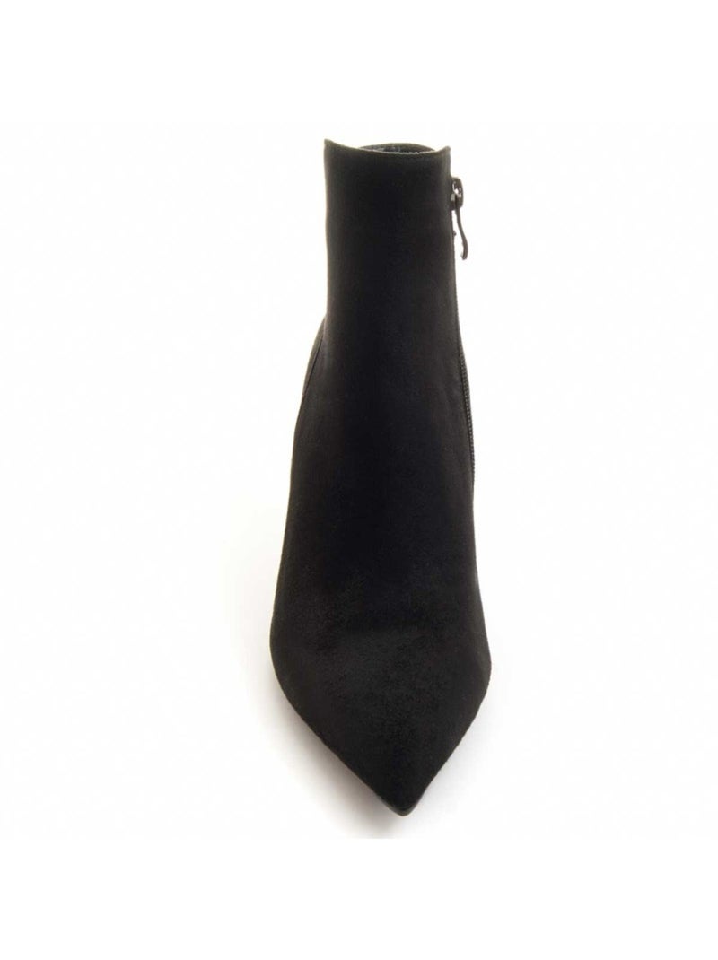 Botim Com Salto Material Sintético E Têxtil Montevita Preto - Kiabi