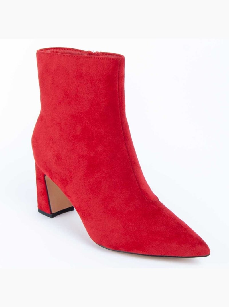 Botim Com Salto Material Sintético E Têxtil Montevita Vermelho - Kiabi