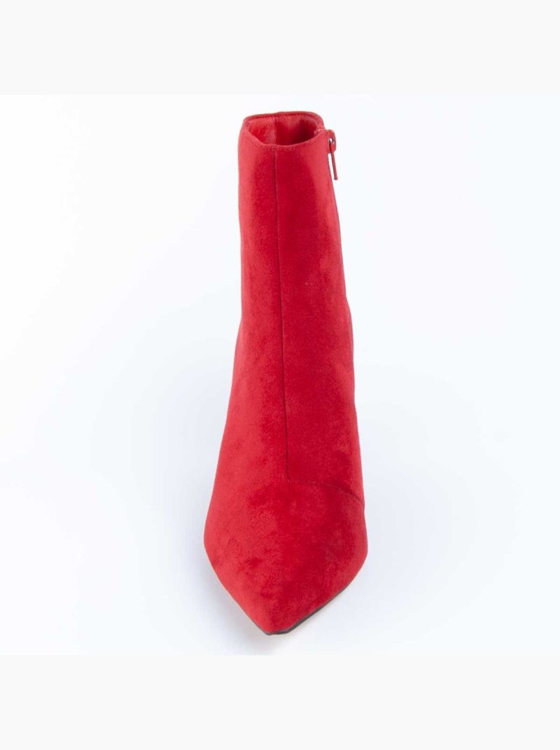 Botim Com Salto Material Sintético E Têxtil Montevita Vermelho - Kiabi