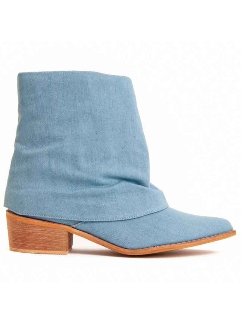 Botim Com Salto Material Sintético Montevita Azul - Kiabi