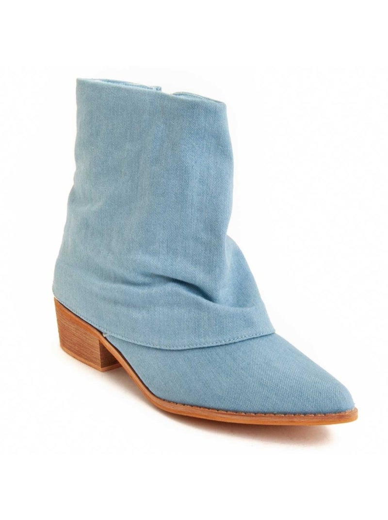Botim Com Salto Material Sintético Montevita Azul - Kiabi