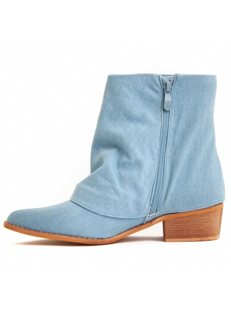 Botim Com Salto Material Sintético Montevita Azul - Kiabi