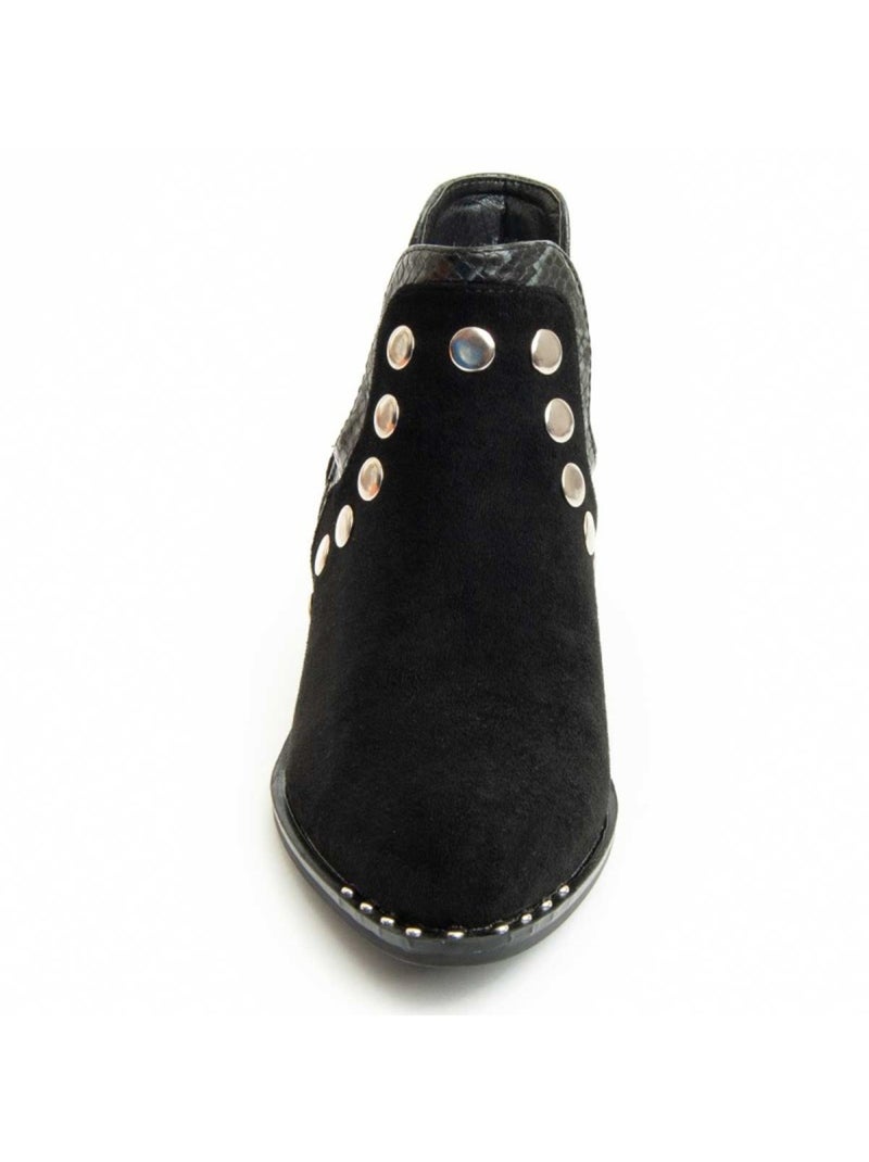Botim Com Salto Material Sintético Montevita Preto - Kiabi
