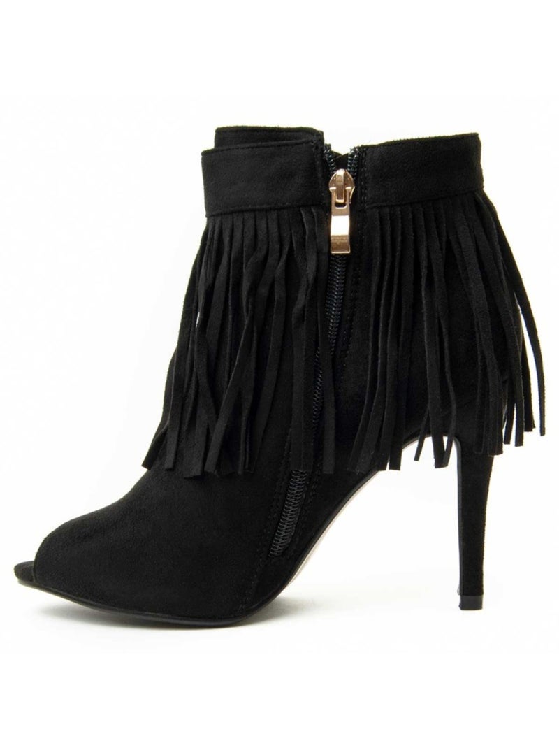 Botim Com Salto Material Sintético Montevita Preto - Kiabi