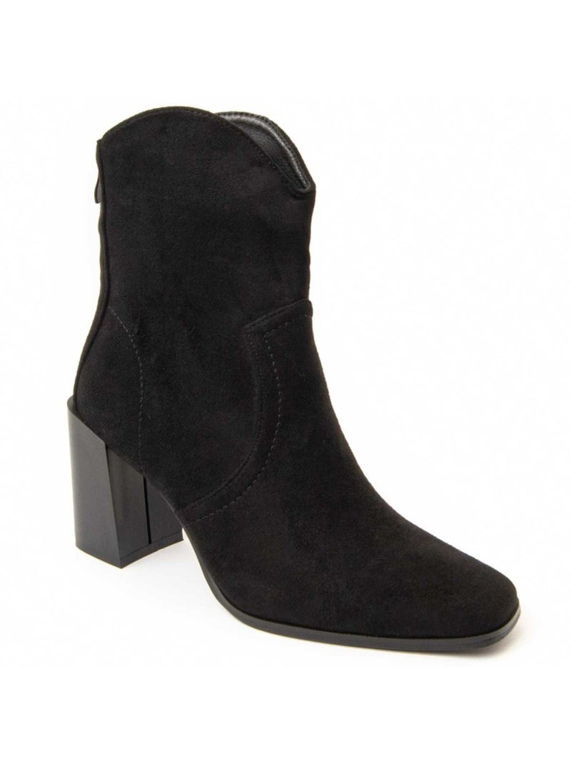 Botim Com Salto Tecido Montevita Preto - Kiabi