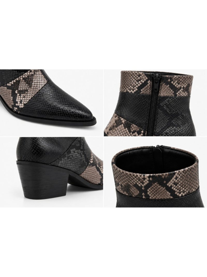Botim couro natural montevita Preto - Kiabi