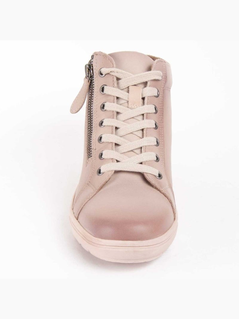 Botim Couro Natural Purapiel Branco - Kiabi